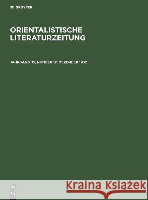 Dezember 1932 No Contributor   9783112615010 de Gruyter - książka