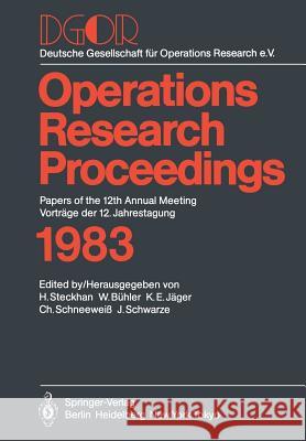Dgor: Papers of the 12th Annual Meeting / Vorträge Der 12. Jahrestagung Steckhan, H. 9783540131342 Springer - książka