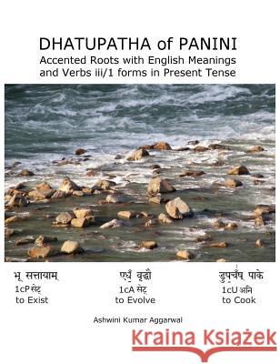 Dhatupatha of Panini: Accented Roots with English Meanings and Verbs iii/1 forms in Present Tense Aggarwal, Ashwini Kumar 9789353008451 Devotees of Sri Sri Ravi Shankar Ashram - książka