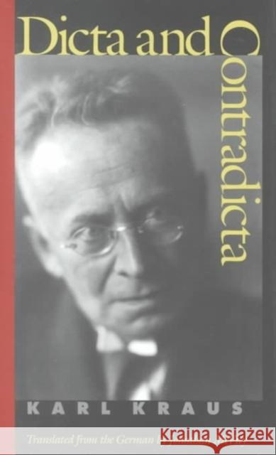 Dicta and Contradicta Karl Kraus Jonathan McVity 9780252026485 University of Illinois Press - książka