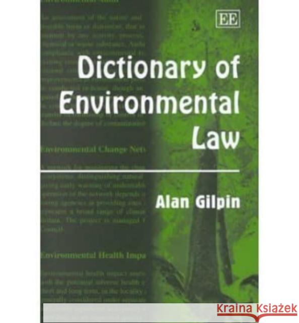 Dictionary of Environmental Law  9781840641882 Edward Elgar Publishing Ltd - książka