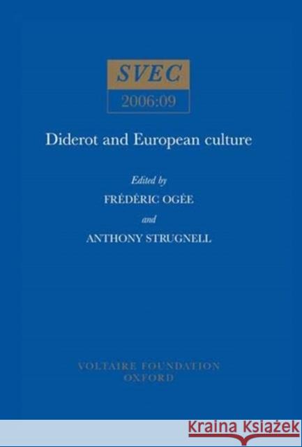 Diderot and European Culture  9780729408837 Liverpool University Press - książka