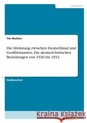 Die Abr Tim Wolters 9783346365330 Grin Verlag - książka