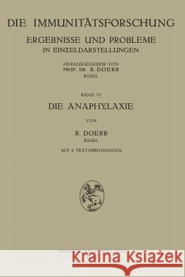 Die Anaphylaxie Robert Doerr 9783662242537 Springer - książka