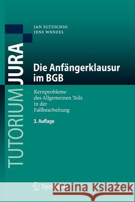 Die Anfängerklausur Im Bgb: Kernprobleme Des Allgemeinen Teils in Der Fallbearbeitung Eltzschig, Jan 9783540712824 Springer - książka