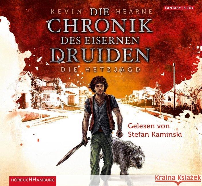 Die Chronik des Eisernen Druiden - Die Hetzjagd, 5 Audio-CDs Hearne, Kevin 9783899038606 Hörbuch Hamburg - książka