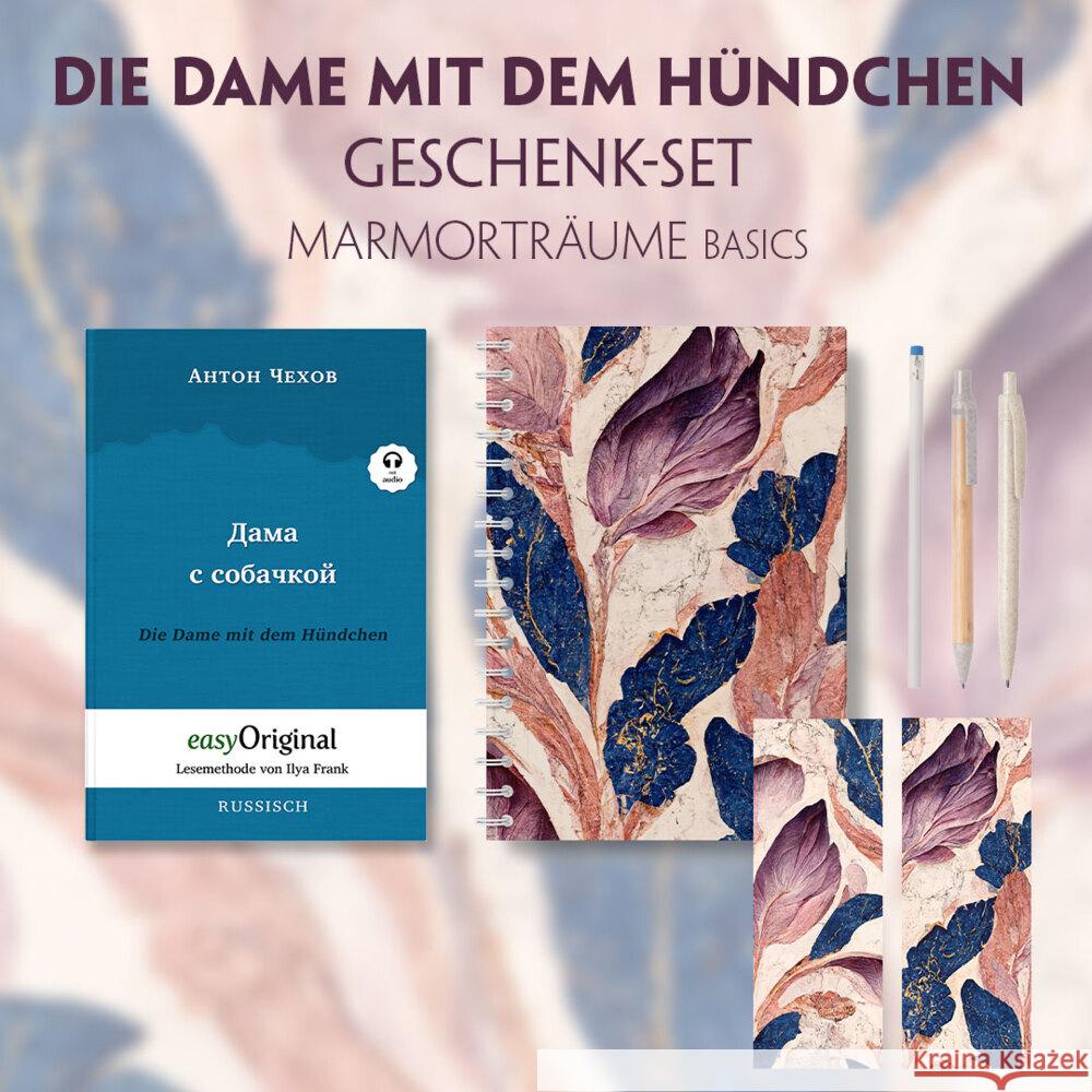 Die Dame mit dem Hündchen Geschenkset (Buch mit Audio-Online) + Marmorträume Schreibset Basics, m. 1 Beilage, m. 1 Buch Tschechow, Anton Pawlowitsch 9783991680307 EasyOriginal - książka