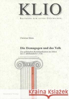 Die Demagogen und das Volk Christian Mann 9783050043517 de Gruyter - książka
