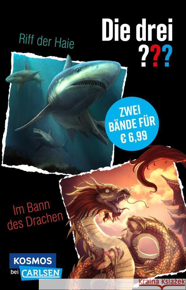 Die drei ???: Doppelband - Enthält die Bände: Die drei ??? und das Riff der Haie / Im Bann des Drachen Arden, William, Dittert, Christoph 9783551320124 Carlsen - książka