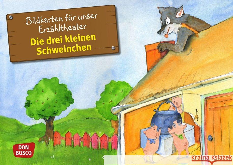 Die drei kleinen Schweinchen : Bildkarten für unser Erzähltheater. Entdecken. Erzählen. Begreifen. Kamishibai Bildkartenset.  4260179511721 Don Bosco Medien - książka