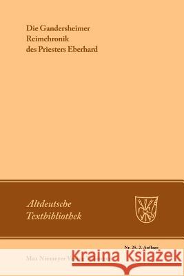 Die Gandersheimer Reimchronik  9783484200135 Max Niemeyer Verlag - książka