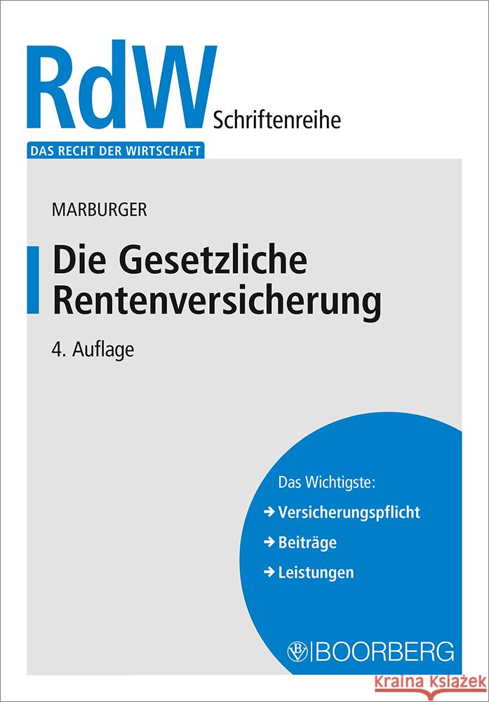 Die Gesetzliche Rentenversicherung Marburger, Dietmar 9783415071933 Boorberg - książka