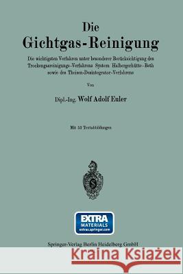 Die Gichtgas-Reinigung: Die Wichtigsten Verfahren Unter Besonderer Berücksichtigung Des Trockengasreinigungs-Verfahrens System Halbergerhütte- Euler, Wolf Adolf 9783642896606 Springer - książka