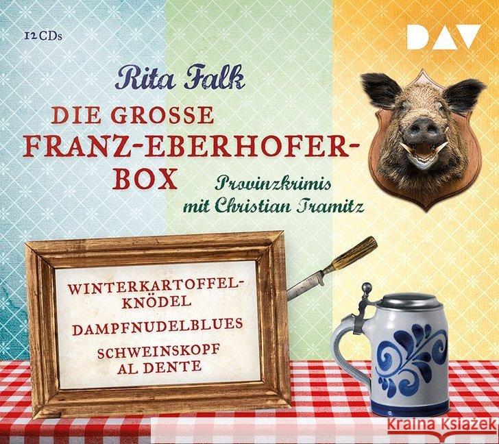 Die große Franz-Eberhofer-Box, 12 Audio-CDs : Winterkartoffelknödel; Dampfnudelblues; Schweinskopf al dente Falk, Rita 9783862312627 Der Audio Verlag, DAV - książka