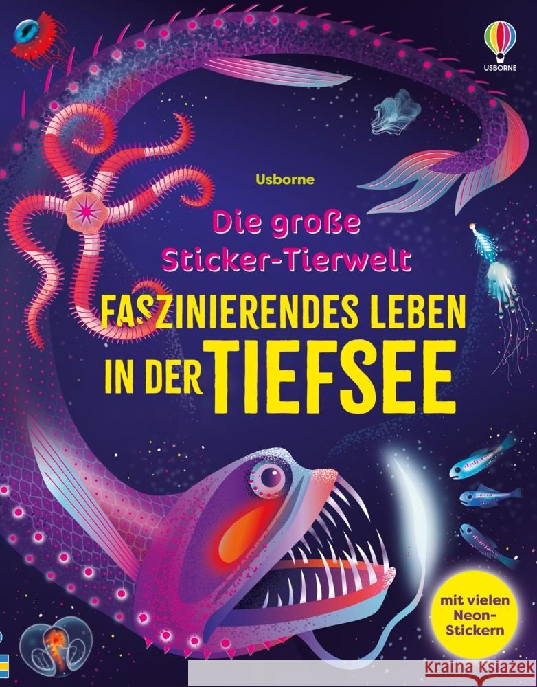 Die große Sticker-Tierwelt: Faszinierendes Leben in der Tiefsee James, Alice 9781035704316 Usborne Verlag - książka