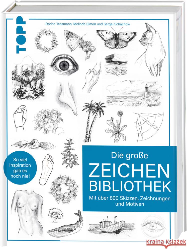 Die große Zeichenbibliothek Simon, Melinda, Teßmann, Dorina, Schachow, Sergej 9783735881175 Frech - książka