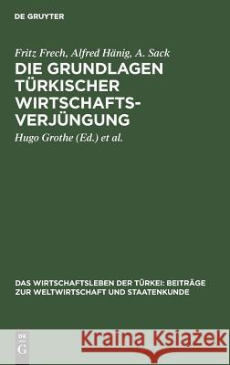 Die Grundlagen türkischer Wirtschaftsverjüngung Fritz Hugo Frech Grothe, Alfred Hänig, A Sack, Hugo Grothe, Deutsche Vorderasiengesellschaft 9783111066837 De Gruyter - książka