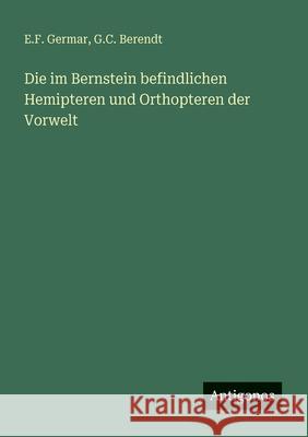 Die im Bernstein befindlichen Hemipteren und Orthopteren der Vorwelt E. F. Germar G. C. Berendt 9783563950289 Antigonos Verlag - książka