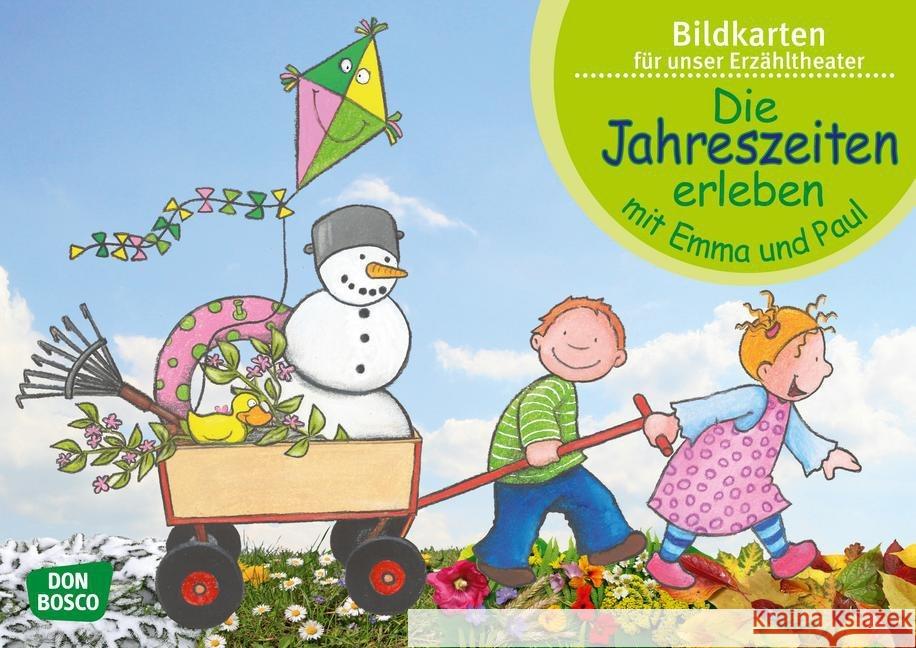 Die Jahreszeiten erleben mit Emma und Paul, Kamishibai Bildkartenset : Entdecken. Erzählen. Begreifen.  4260179511288 Don Bosco Medien - książka