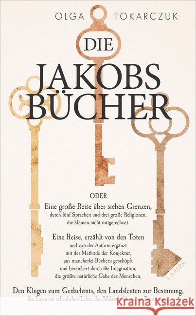 Die Jakobsbücher : Roman Tokarczuk, Olga 9783311100140 Kampa Verlag - książka