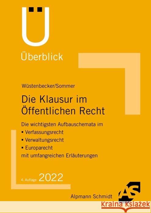 Die Klausur im Öffentlichen Recht Wüstenbecker, Horst, Sommer, Christian 9783867528375 Alpmann und Schmidt - książka