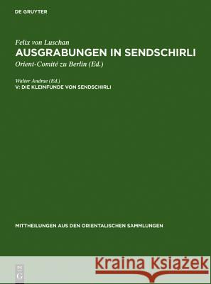 Die Kleinfunde von Sendschirli Walter Andrae 9783111245782 De Gruyter - książka