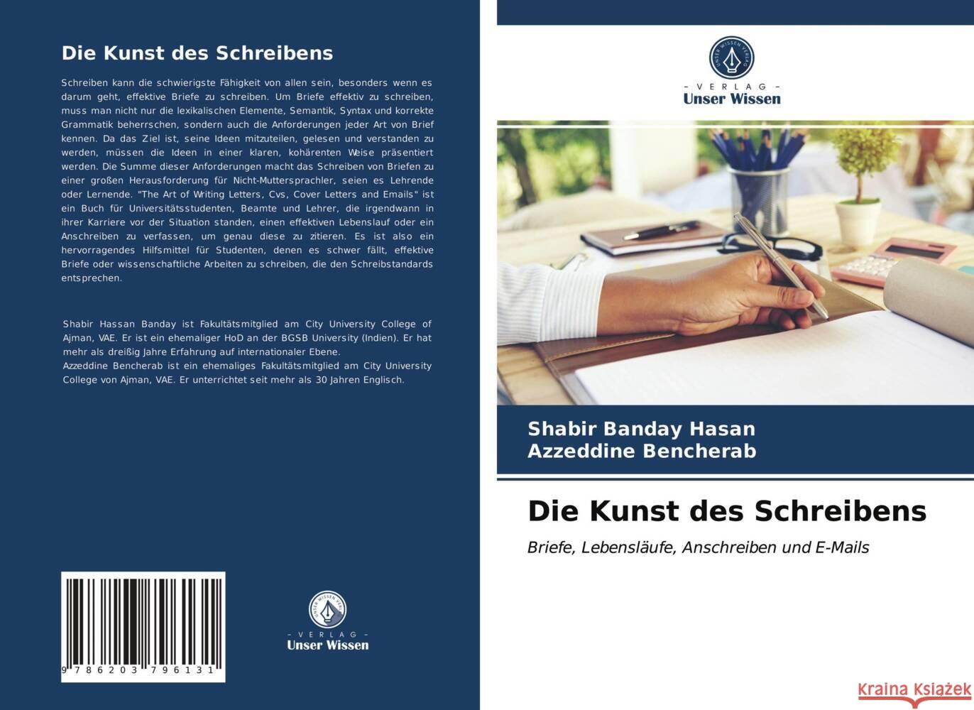 Die Kunst des Schreibens Hasan, Shabir Banday, Bencherab, Azzeddine 9786203796131 Verlag Unser Wissen - książka