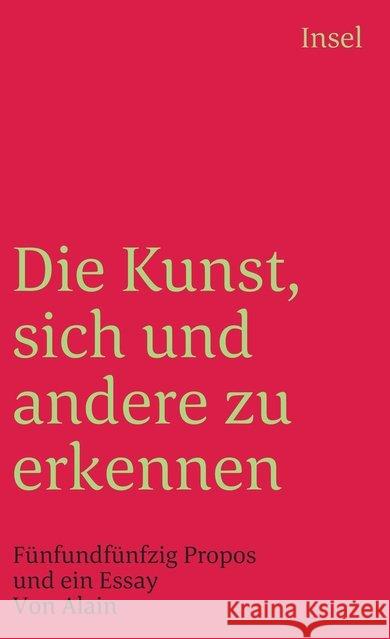 Die Kunst, sich und andere zu erkennen Alain 9783458338031 Insel Verlag - książka