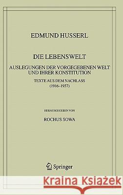 Die Lebenswelt: Auslegungen Der Vorgegebenen Welt Und Ihrer Konstitution. Sowa, Rochus 9781402064760 Springer - książka