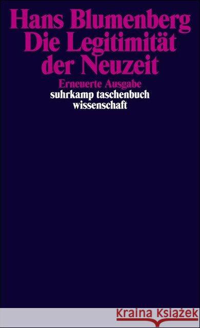 Die Legitimität der Neuzeit Blumenberg, Hans   9783518288689 Suhrkamp - książka