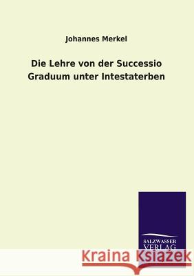 Die Lehre Von Der Successio Graduum Unter Intestaterben Johannes Merkel 9783846046364 Salzwasser-Verlag Gmbh - książka
