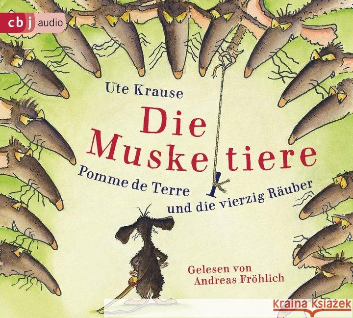 Die Muskeltiere - Pomme de Terre und die vierzig Räuber, 2 Audio-CDs : Ungekürzte Ausgabe, Lesung Krause, Ute 9783837145984 cbj audio - książka