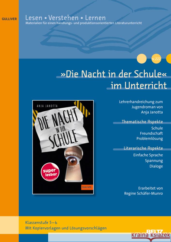 »Die Nacht in der Schule« im Unterricht Schäfer-Munro, Regine 9783407824028 Beltz - książka