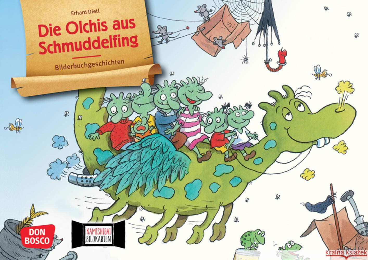 Die Olchis aus Schmuddelfing. Kamishibai Bildkartenset Dietl, Erhard 4260179517846 Don Bosco Medien - książka