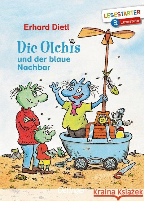 Die Olchis und der blaue Nachbar : 3. Lesestufe Dietl, Erhard 9783789112140 Oetinger - książka