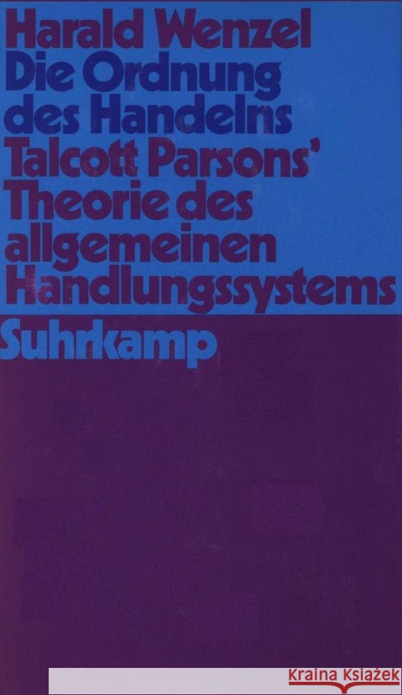 Die Ordnung des Handelns Wenzel, Harald 9783518580714 Suhrkamp Verlag - książka