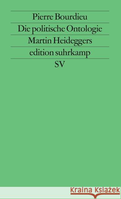 Die politische Ontologie Martin Heideggers Bourdieu, Pierre 9783518115145 Suhrkamp - książka