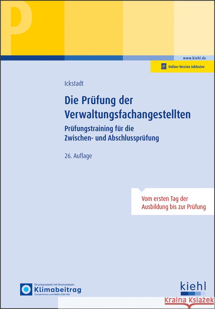 Die Prüfung der Verwaltungsfachangestellten Ickstadt, Ewald 9783470106168 Kiehl - książka