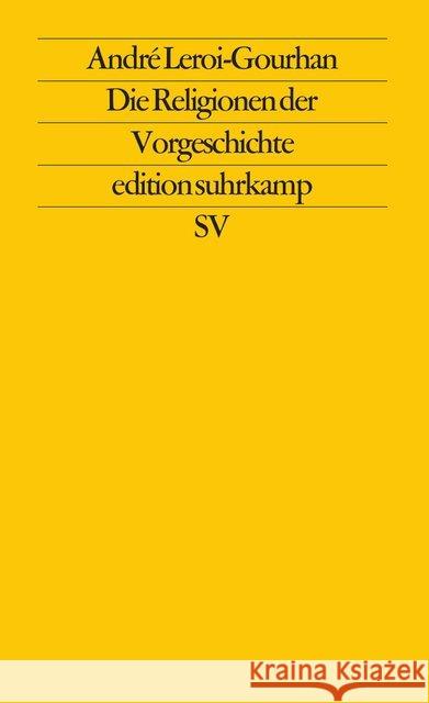 Die Religionen der Vorgeschichte Leroi-Gourhan, Andre 9783518110737 Suhrkamp - książka