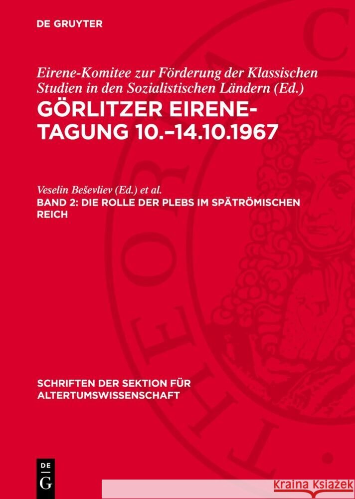 Die Rolle Der Plebs Im Sp?tr?mischen Reich Veselin Besevliev Wolfgang Seyfarth 9783112724767 de Gruyter - książka