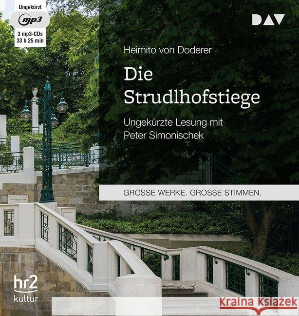 Die Strudlhofstiege, 3 MP3-CDs : Ungekürzte Lesung mit Peter Simonischek (3 mp3-CDs), Lesung Doderer, Heimito von 9783742402295 Der Audio Verlag, DAV - książka