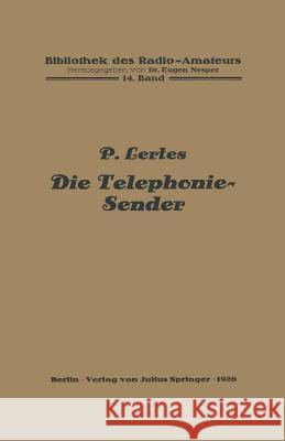 Die Telephonie-Sender P. Lertes 9783642506123 Springer - książka