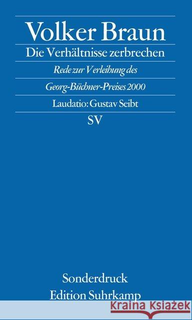 Die Verhältnisse zerbrechen Braun, Volker 9783518066164 Suhrkamp - książka