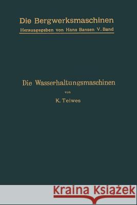 Die Wasserhaltungsmaschinen Karl Teiwes Hans Bansen 9783642889813 Springer - książka