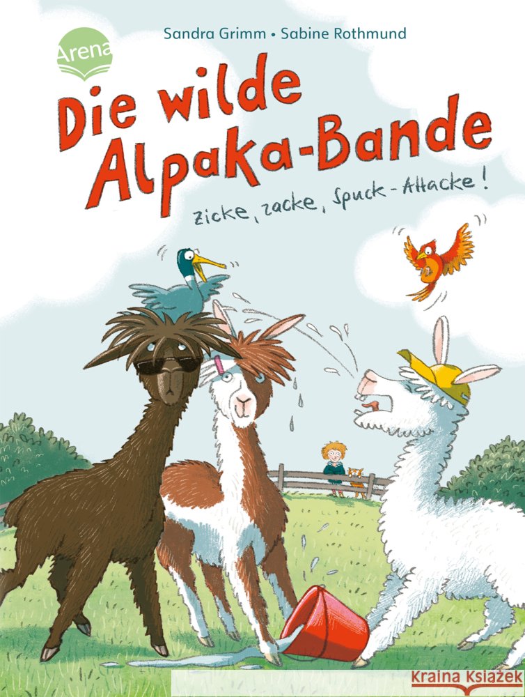 Die wilde Alpaka-Bande (1). Zicke, zacke, Spuck-Attacke! Grimm, Sandra 9783401722610 Arena - książka