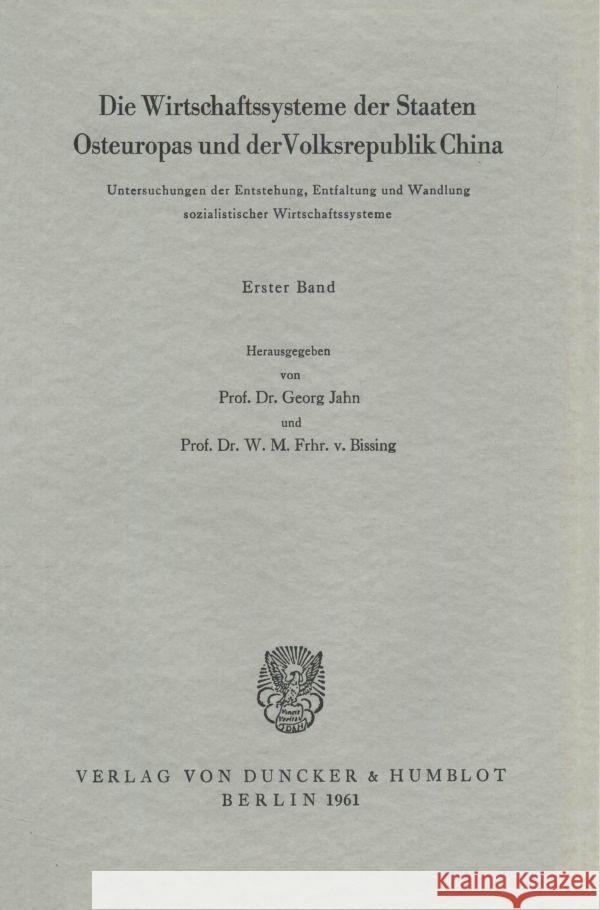 Die Wirtschaftssysteme der Staaten Osteuropas und der Volksrepublik China.  9783428017171 Duncker & Humblot - książka