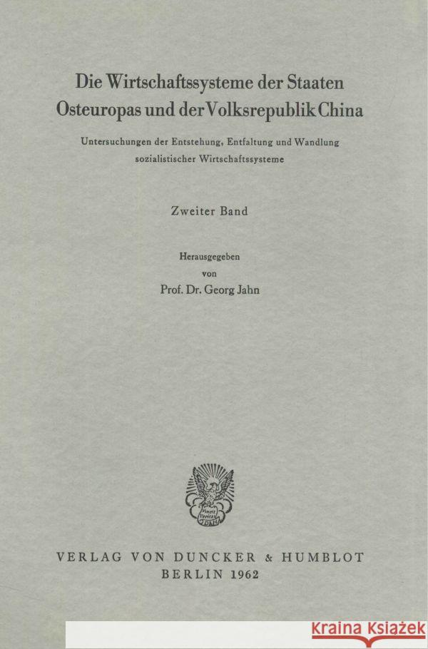 Die Wirtschaftssysteme der Staaten Osteuropas und der Volksrepublik China.  9783428017188 Duncker & Humblot - książka