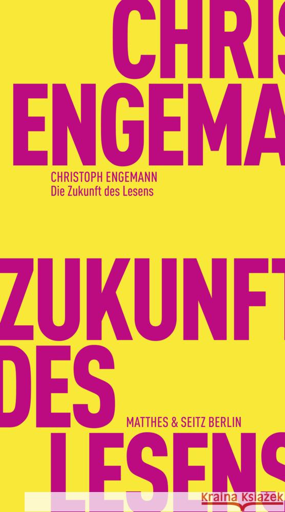 Die Zukunft des Lesens Engemann, Christoph 9783751830416 Matthes & Seitz Berlin - książka