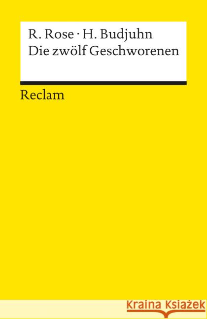 Die zwölf Geschworenen Rose, Reginald Budjuhn, Horst  9783150078211 Reclam, Ditzingen - książka