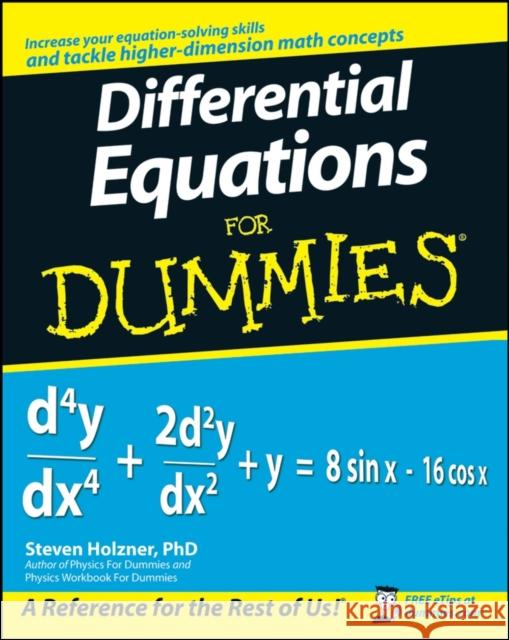 Differential Equations For Dummies Steven Holzner 9780470178140 John Wiley & Sons Inc - książka